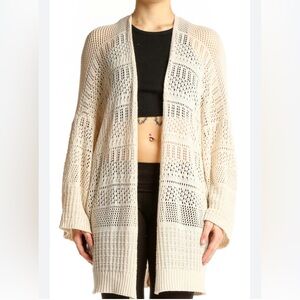 NWOT Open-Knit Cream Women's Cardigan Sweater One Size